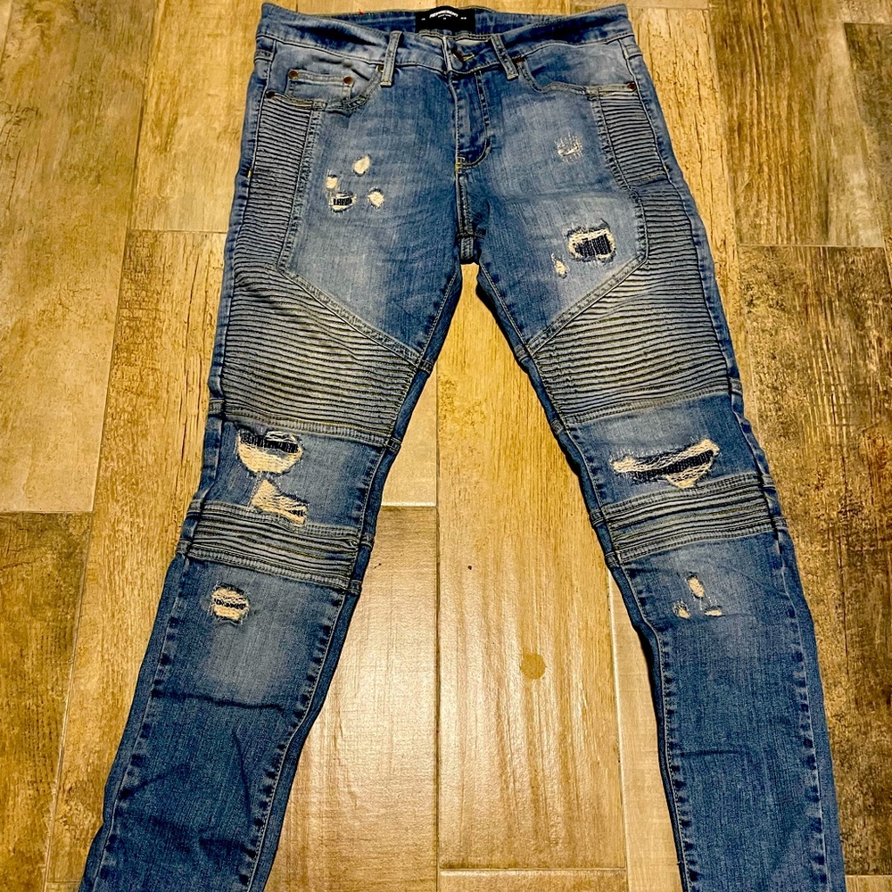 Blue Biker Represent Jeans